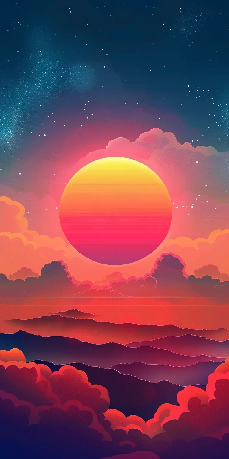 sunset background, wallpaper style, 4K  1:2