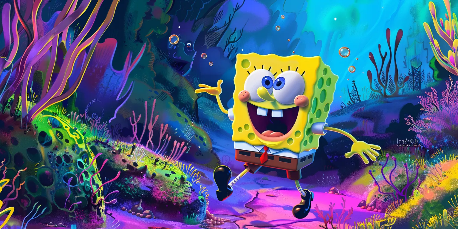 spongebob wallpaper, style, 4K  2:1