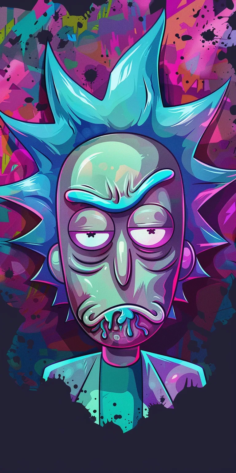 rick and morty wallpapers phone, wallpaper style, 4K  1:2