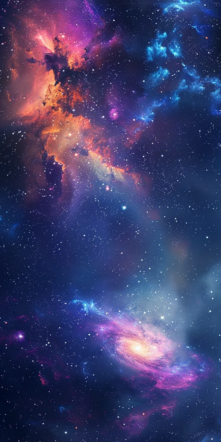 galaxy background, wallpaper style, 4K  1:2