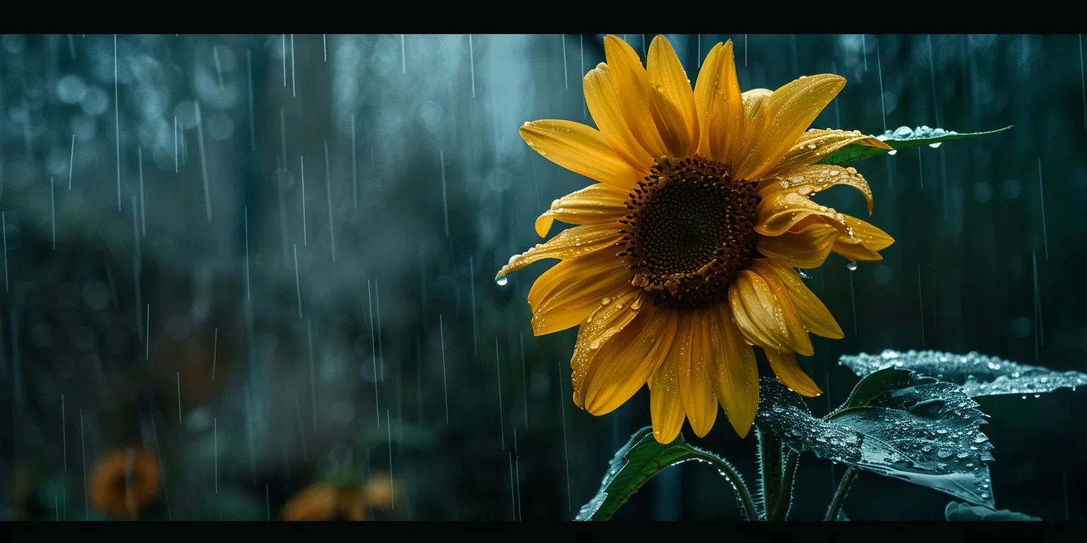 sunflower wallpaper sunflower, rain, yellow, unsplash, 3840x1080