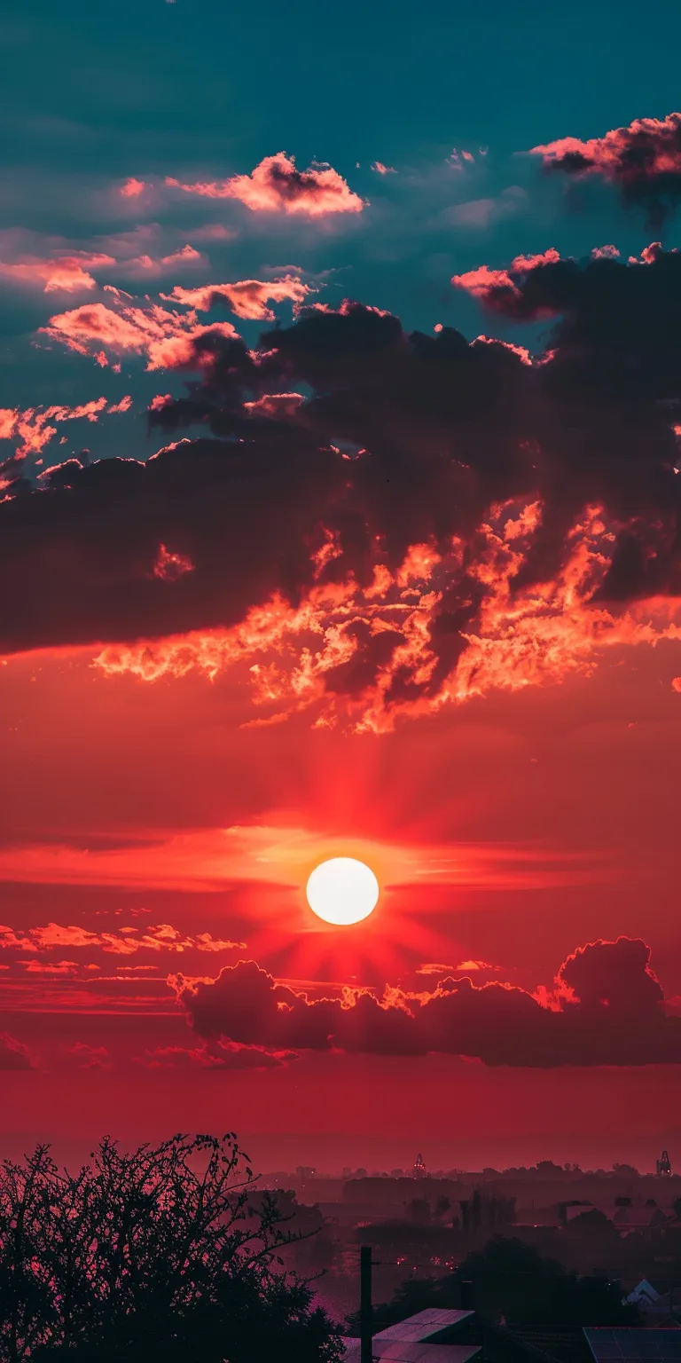 sunset background aesthetic, wallpaper style, 4K  1:2