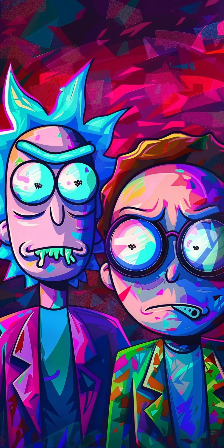 rick and morty wallpapers iphone, wallpaper style, 4K  1:2
