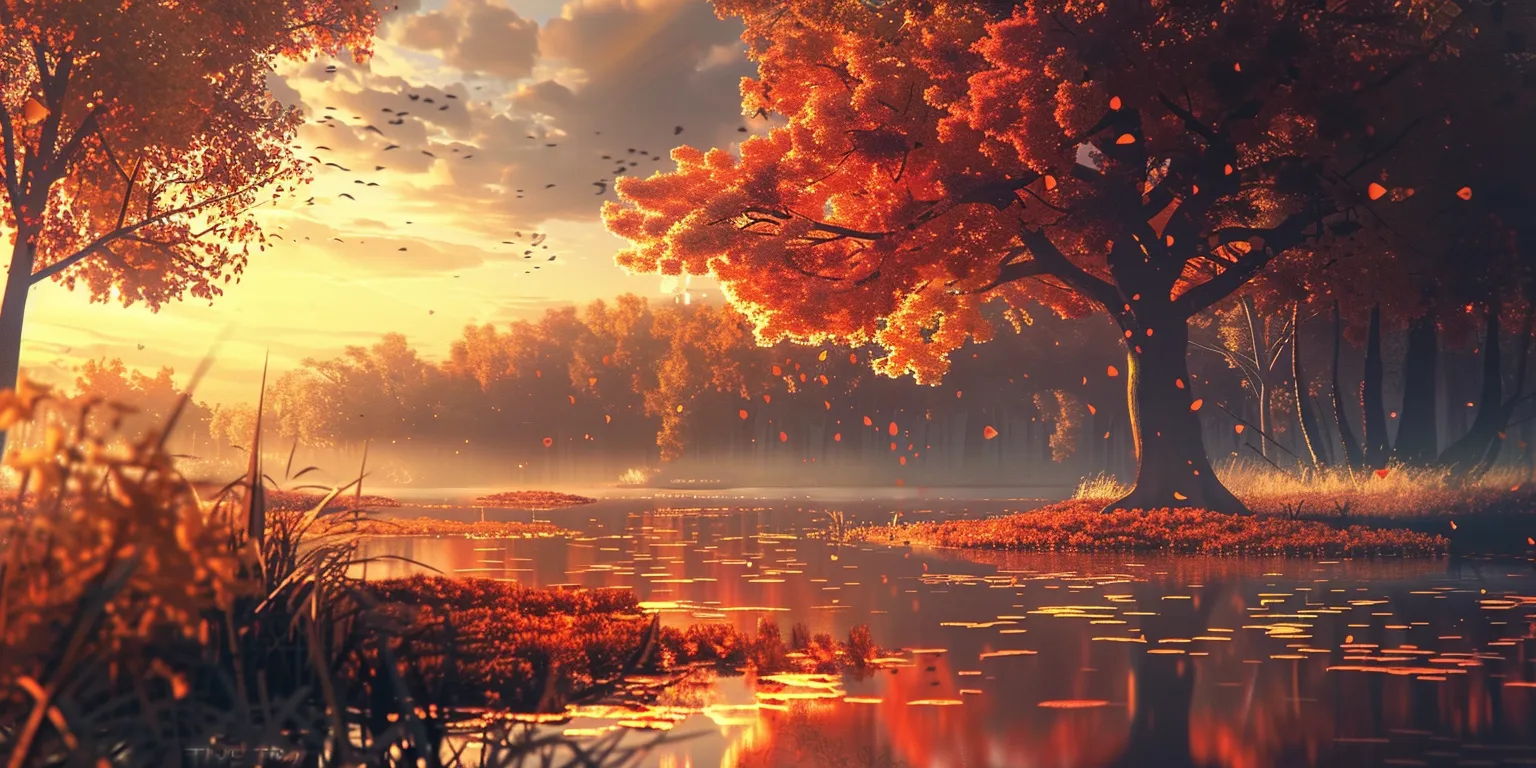 fall background, wallpaper style, 4K  2:1