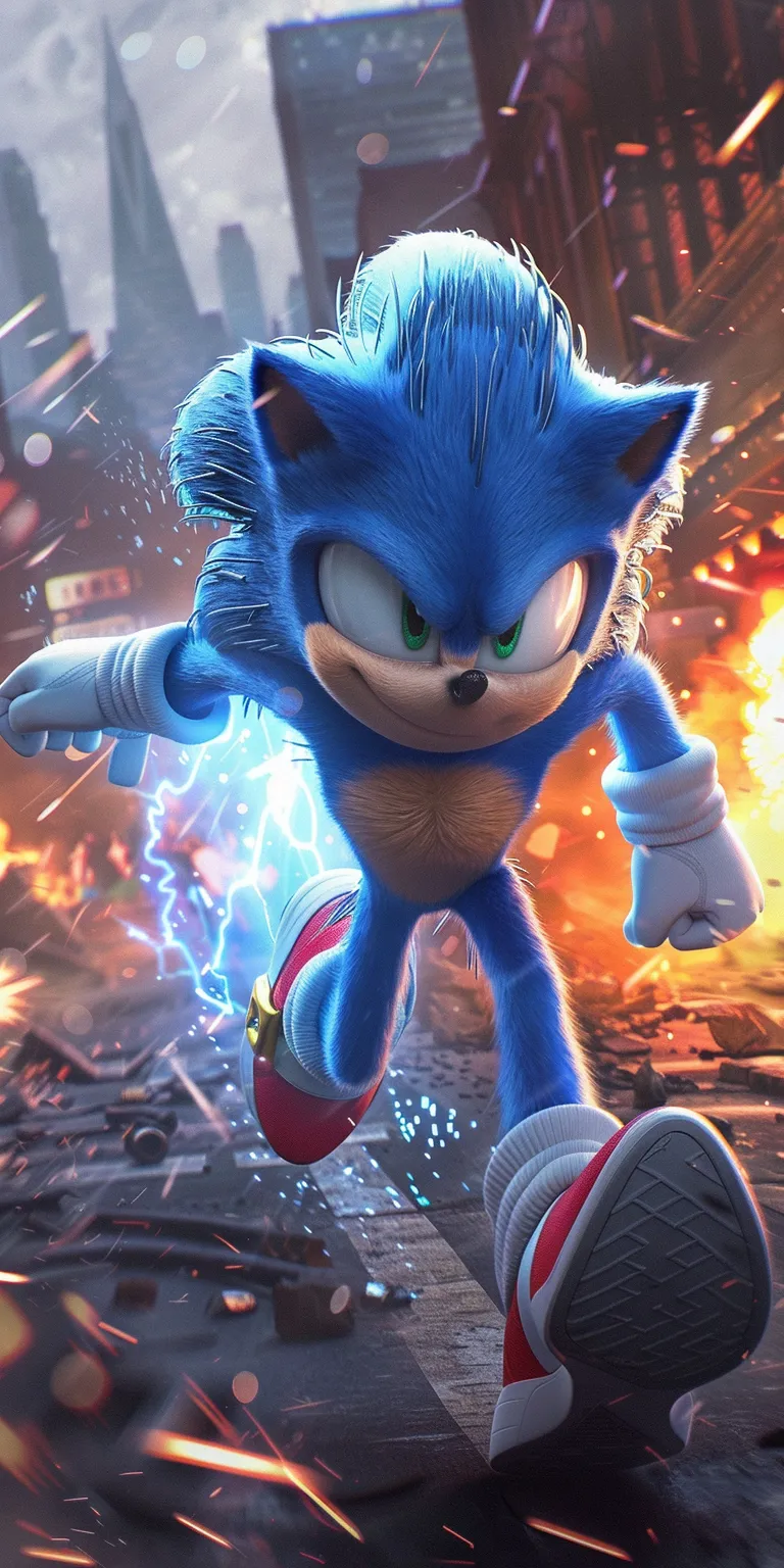 sonic wallpaper, style, 4K  1:2