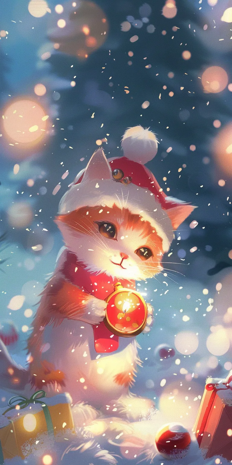 cute christmas wallpaper, wallpaper style, 4K  1:2