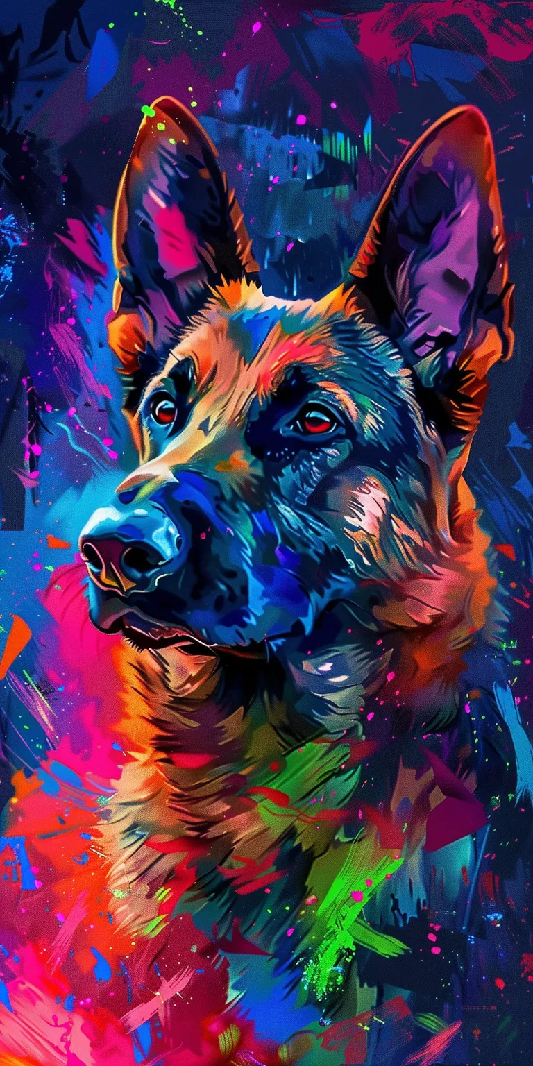 dog wallpaper, style, 4K  1:2