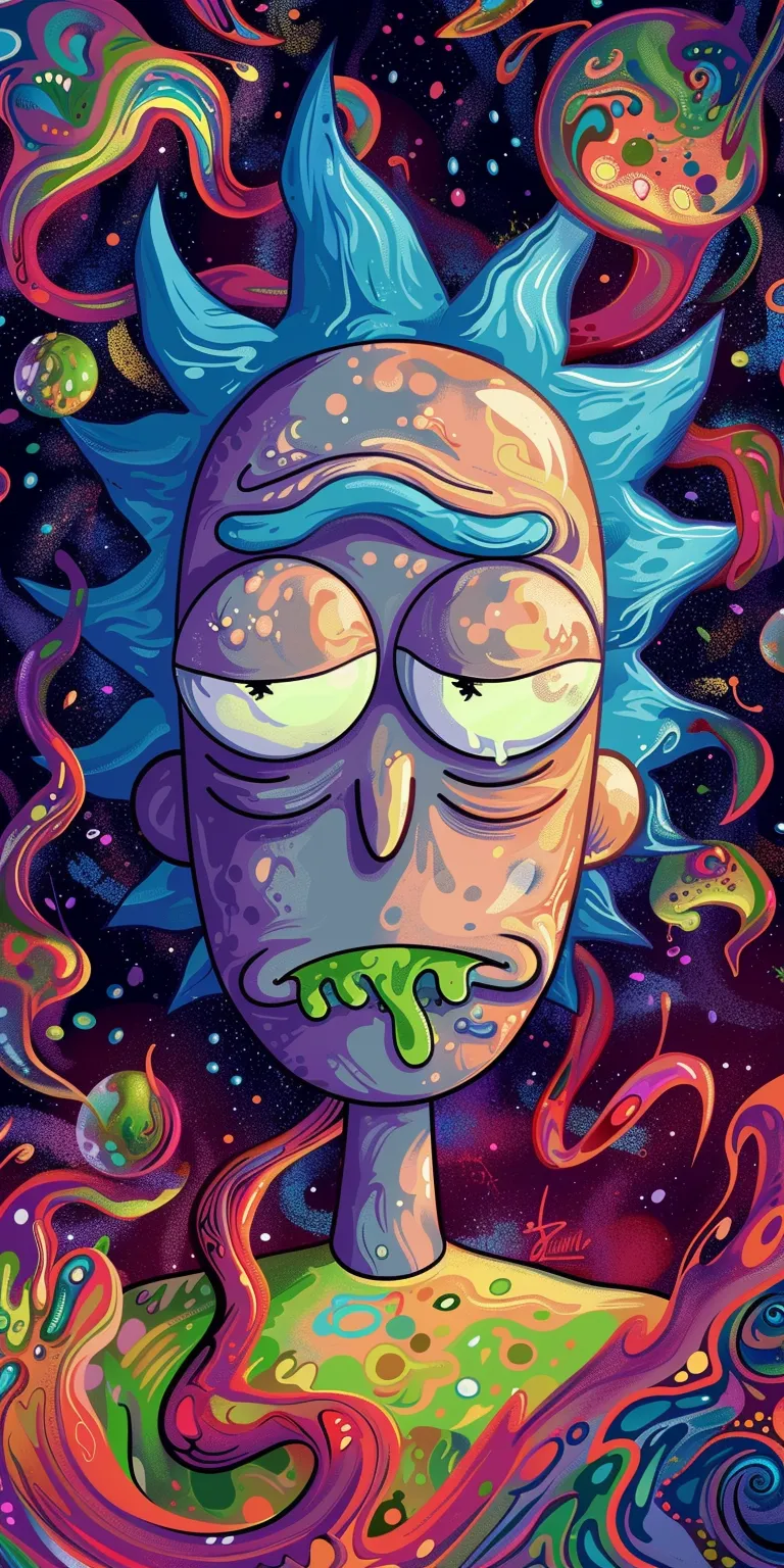 rick and morty wallpaper, wallpaper style, 4K  1:2