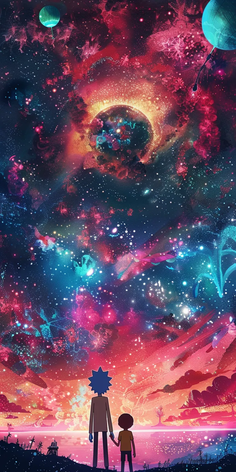 rick and morty wallpaper iphone, style, 4K  1:2