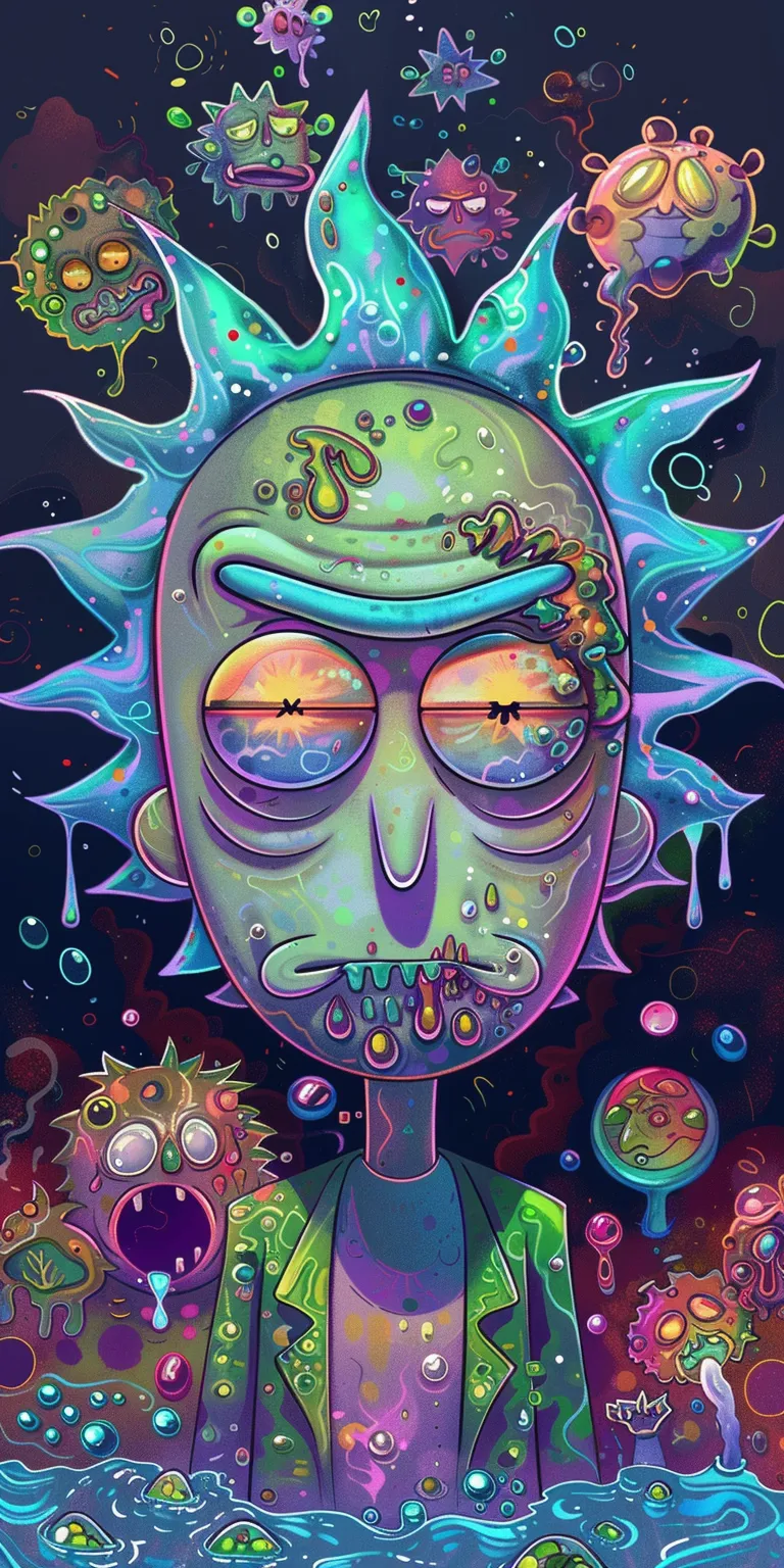 rick and morty wallpapers phone, wallpaper style, 4K  1:2