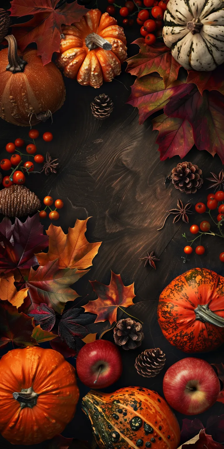 thanksgiving background, wallpaper style, 4K  1:2